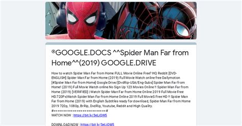 spiderman 3 google docs